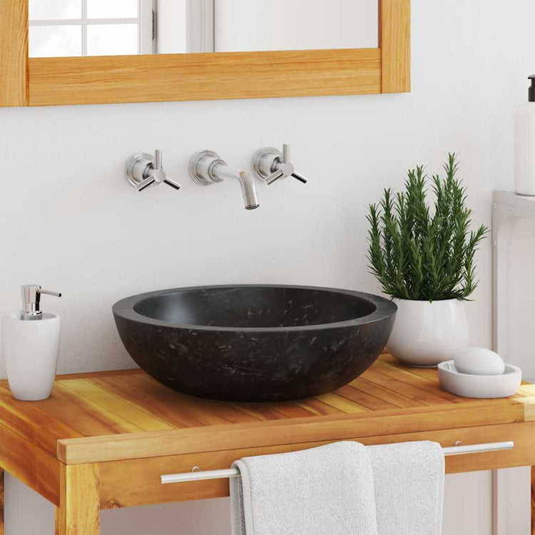 Vidaxl Sink 40x12 cm Marmor Schwarz
