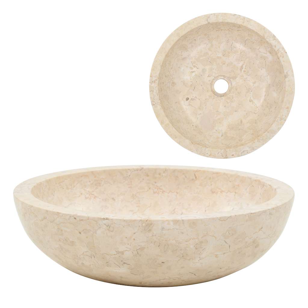 VIDAXL SINACK 40x12 cm Marmorcreme