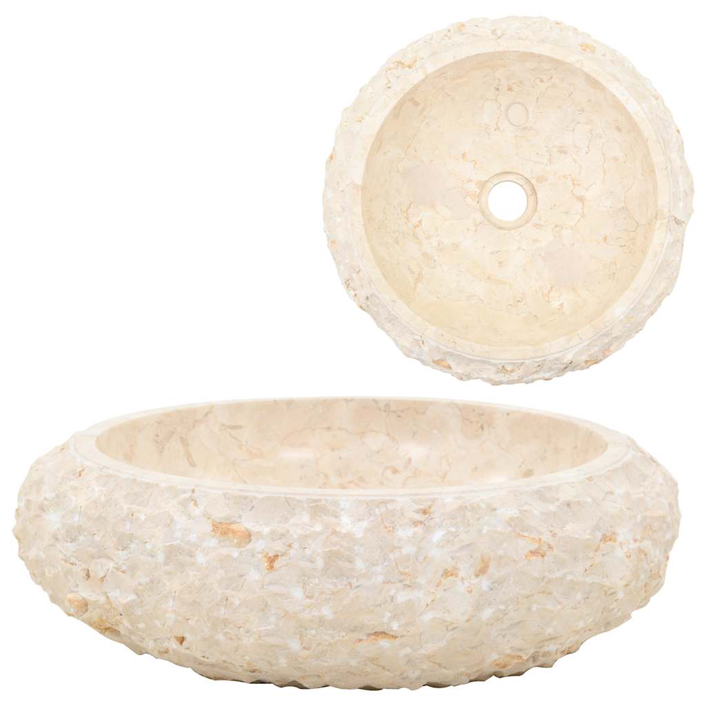 Vidaxx Waschbecken 40x12 cm Marmor creme