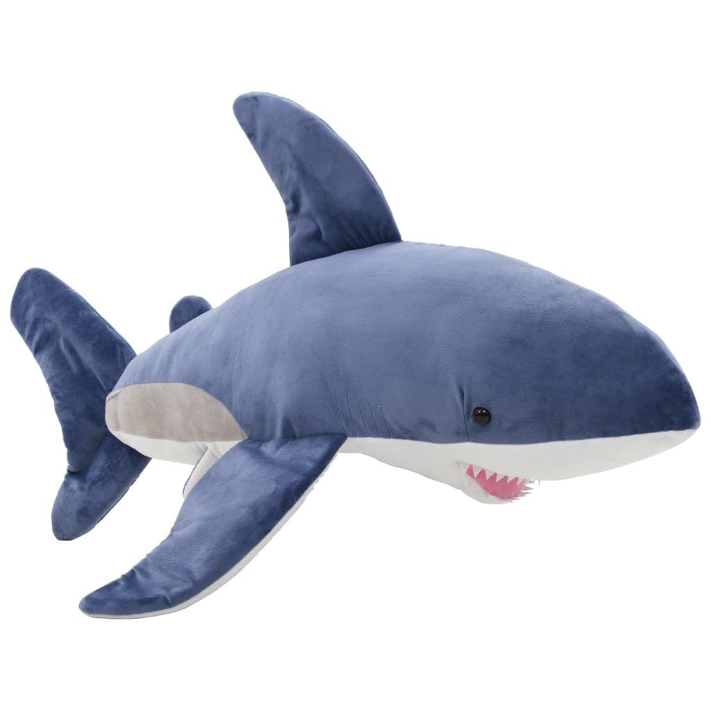VidaXL Kuscheltier Weißer Hai Plüsch Blau und Weiß