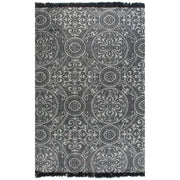 Vidaxl Kelim Teppich mit Muster 120x180 cm Baumwollgrau - afbeelding 1