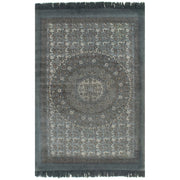 Vidaxl Kelim Teppich mit Muster 120x180 cm Baumwollgrau - afbeelding 1