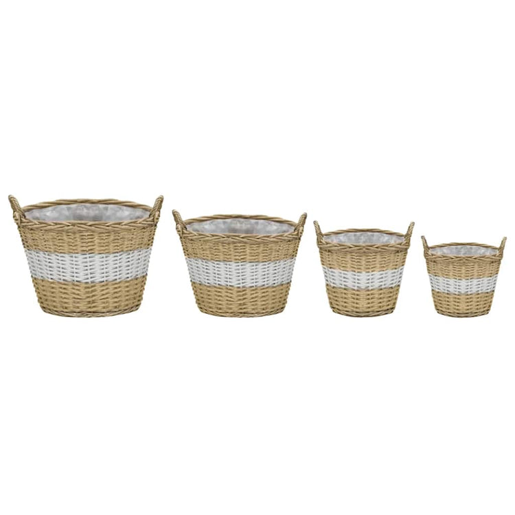 Vidaxl -Pflanzer erhöhten 4 -St. Wicker mit PE -Futter