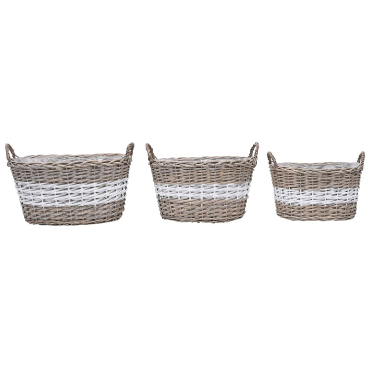 Vidaxl -Pflanzer erhöhten 3 -St. Wicker mit PE -Futter