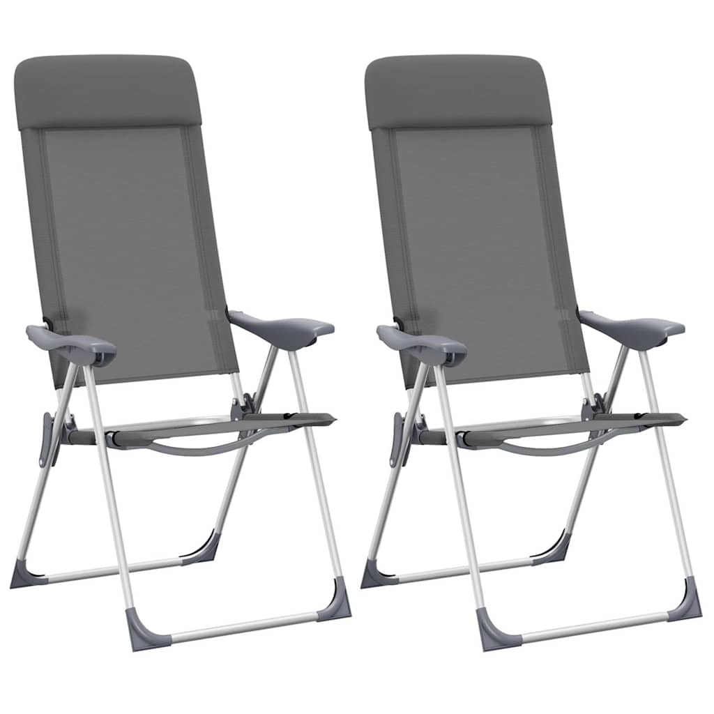 VIDAXL CAMPSITET -STAIL 2 PCS FALTING ALUMINUM GRAY