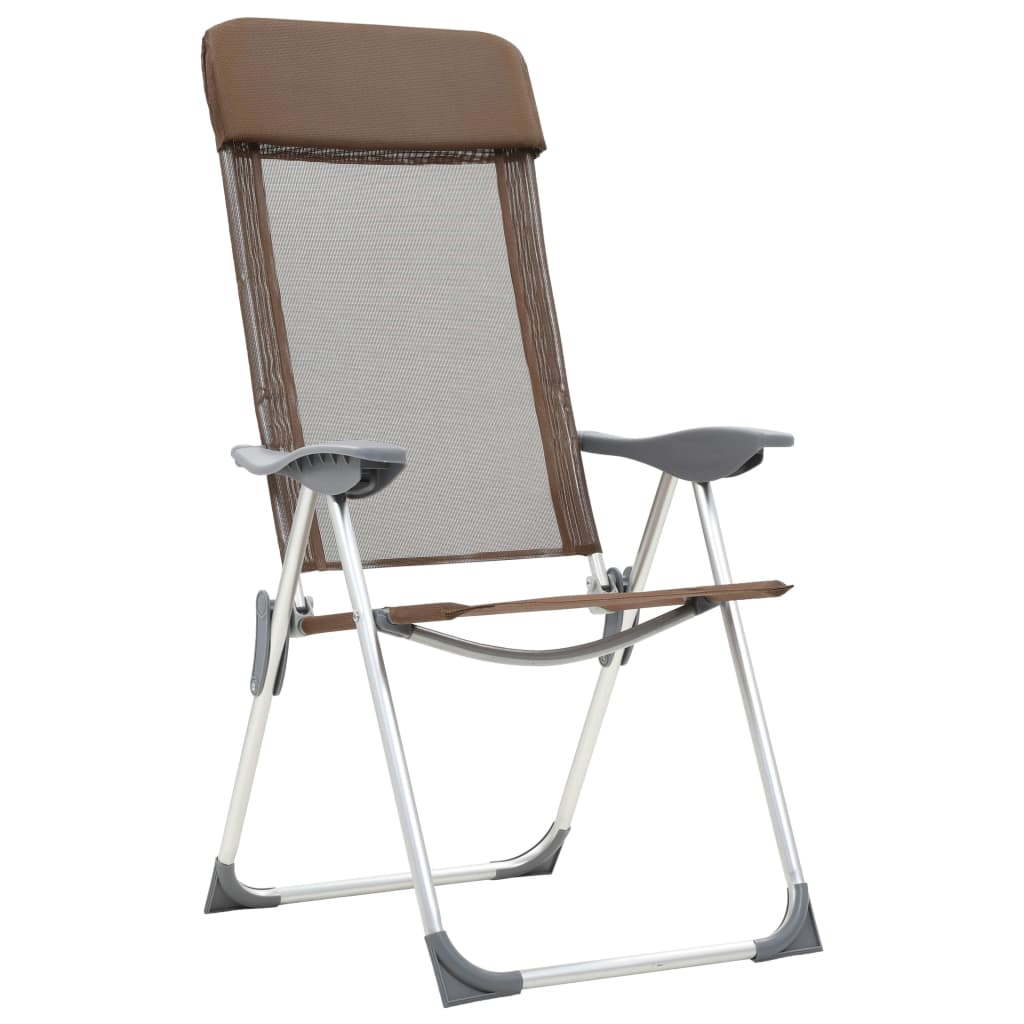 Vidaxl Campingstühle 2 PCs Klapper Aluminiumbraun