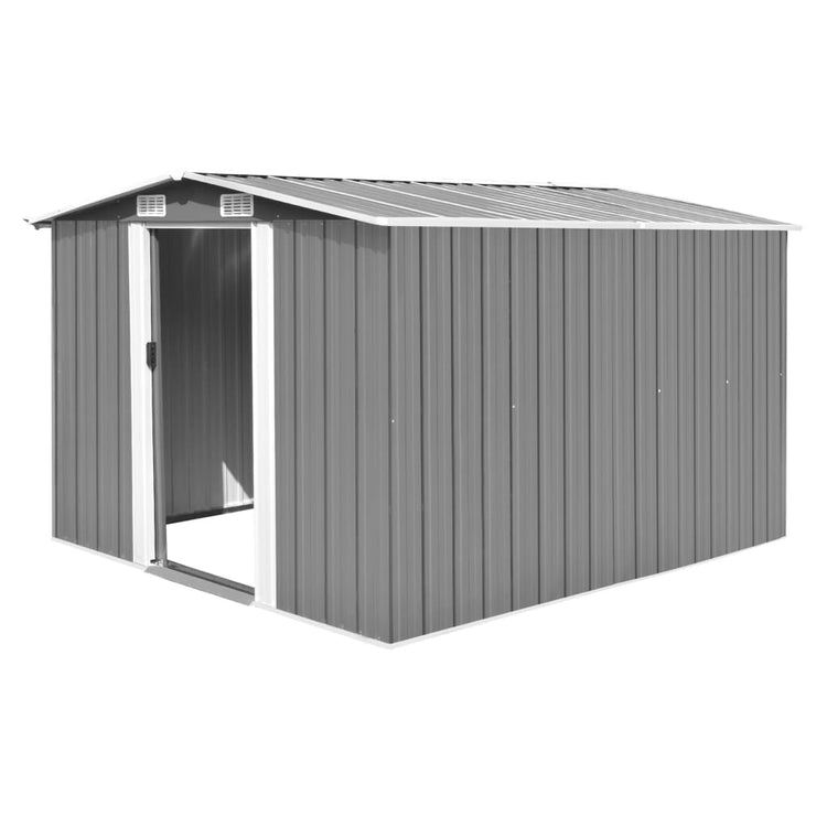 Vidaxl Garden Shed 257x298x178 cm Metallgrau