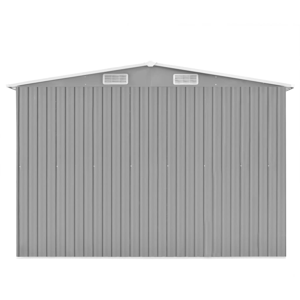 Vidaxl Garden Shed 257x298x178 cm Metallgrau