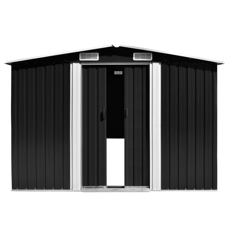Vidaxl Garden Shed 257x298x178 cm Metall -Anthrazit -gelöscht