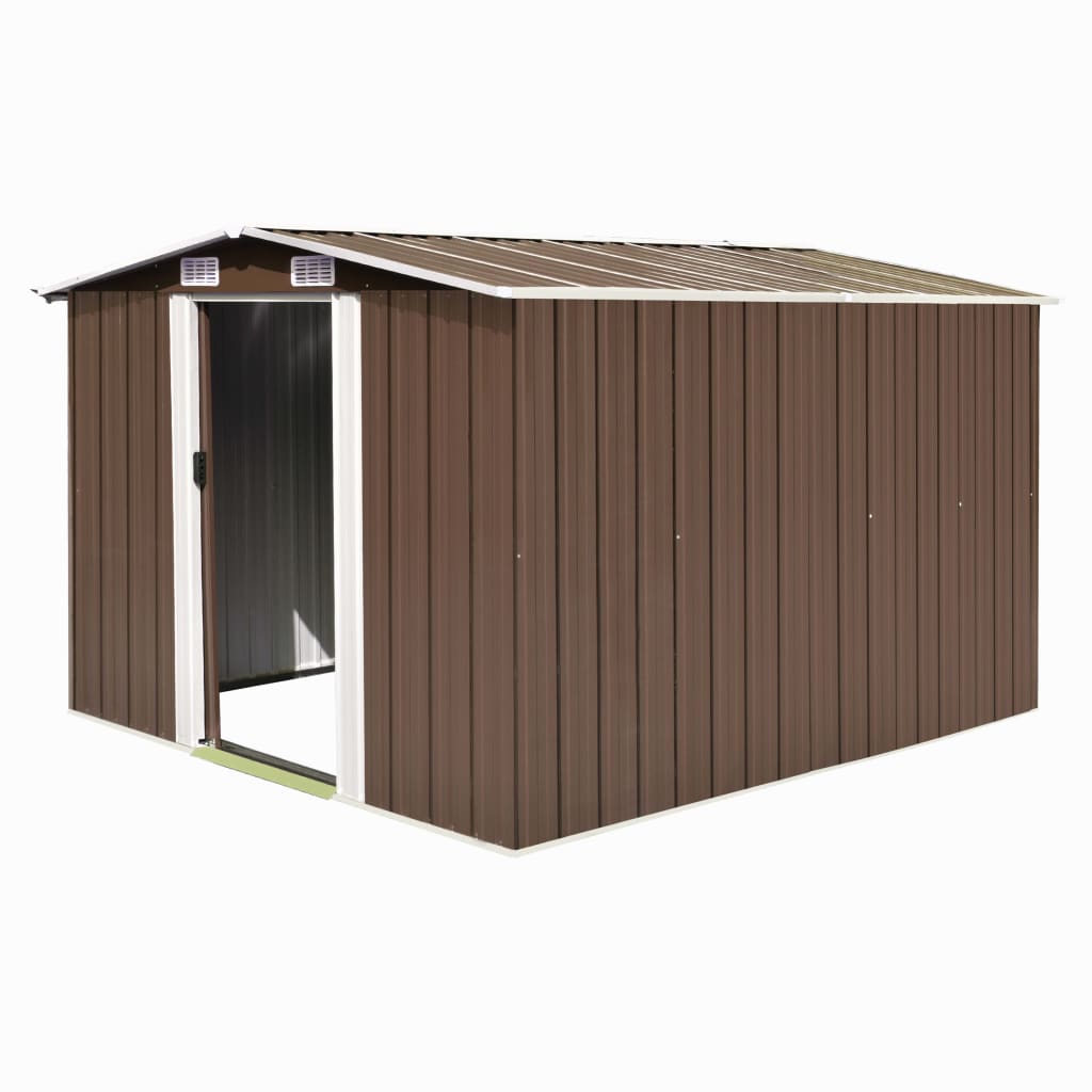 Vidaxl Garden Shed 257x298x178 cm Metallbraun