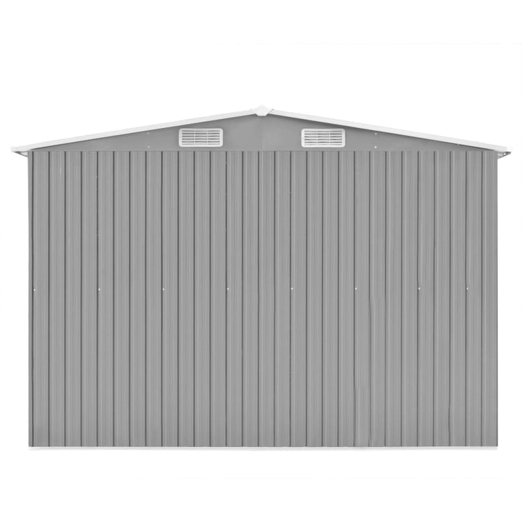 Vidaxl Garden Shed 257x392x181 cm Metallgrau