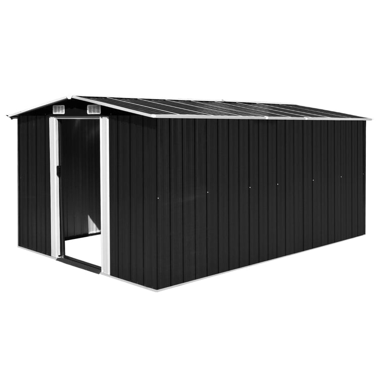 Vidaxl Garden Shed 257x392x181 cm Metall -Anthrazit -gelöscht