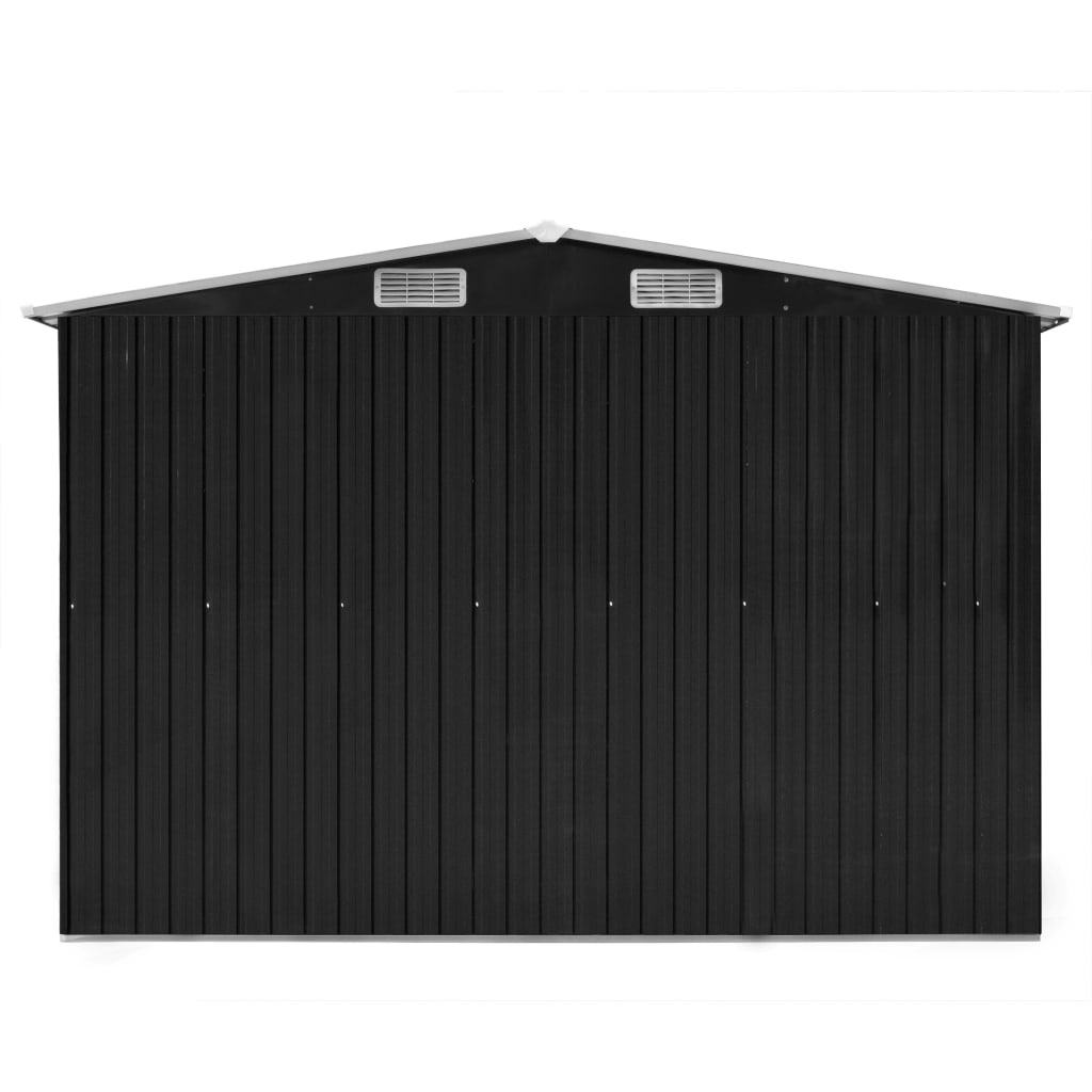 Vidaxl Garden Shed 257x392x181 cm Metall -Anthrazit -gelöscht
