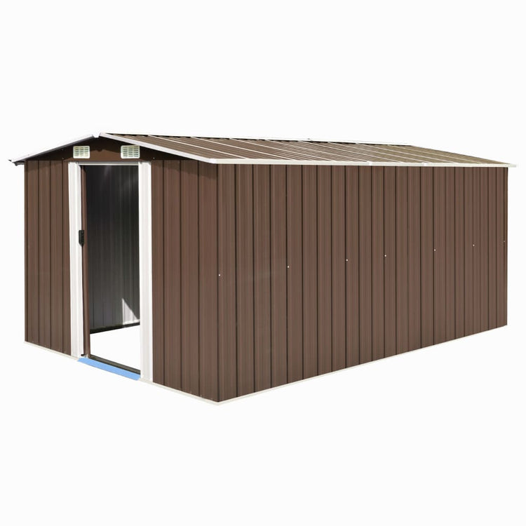 Vidaxl Garden Shed 257x392x181 cm Metallbraun