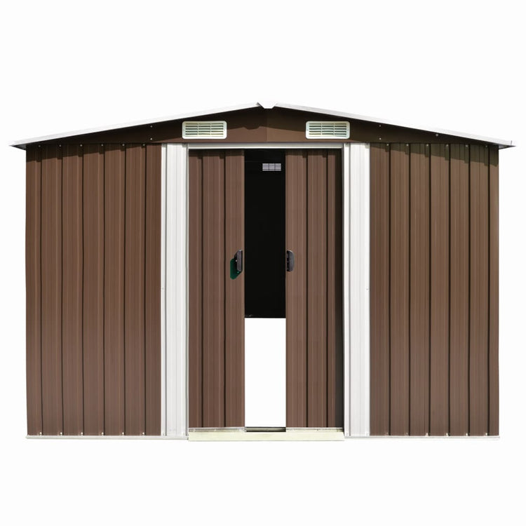 Vidaxl Garden Shed 257x392x181 cm Metallbraun