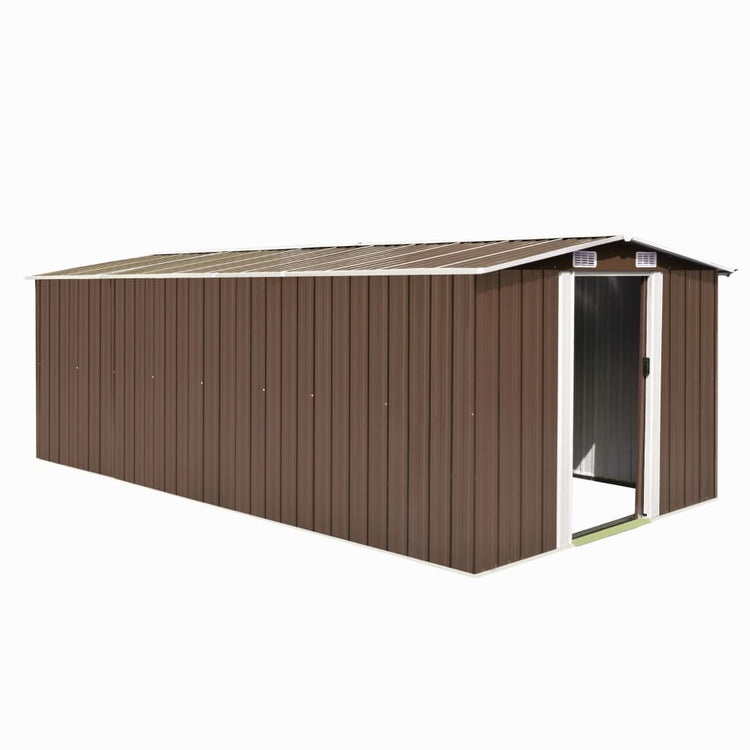 Vidaxl Garden Shed 257x489x181 cm Metallbraun