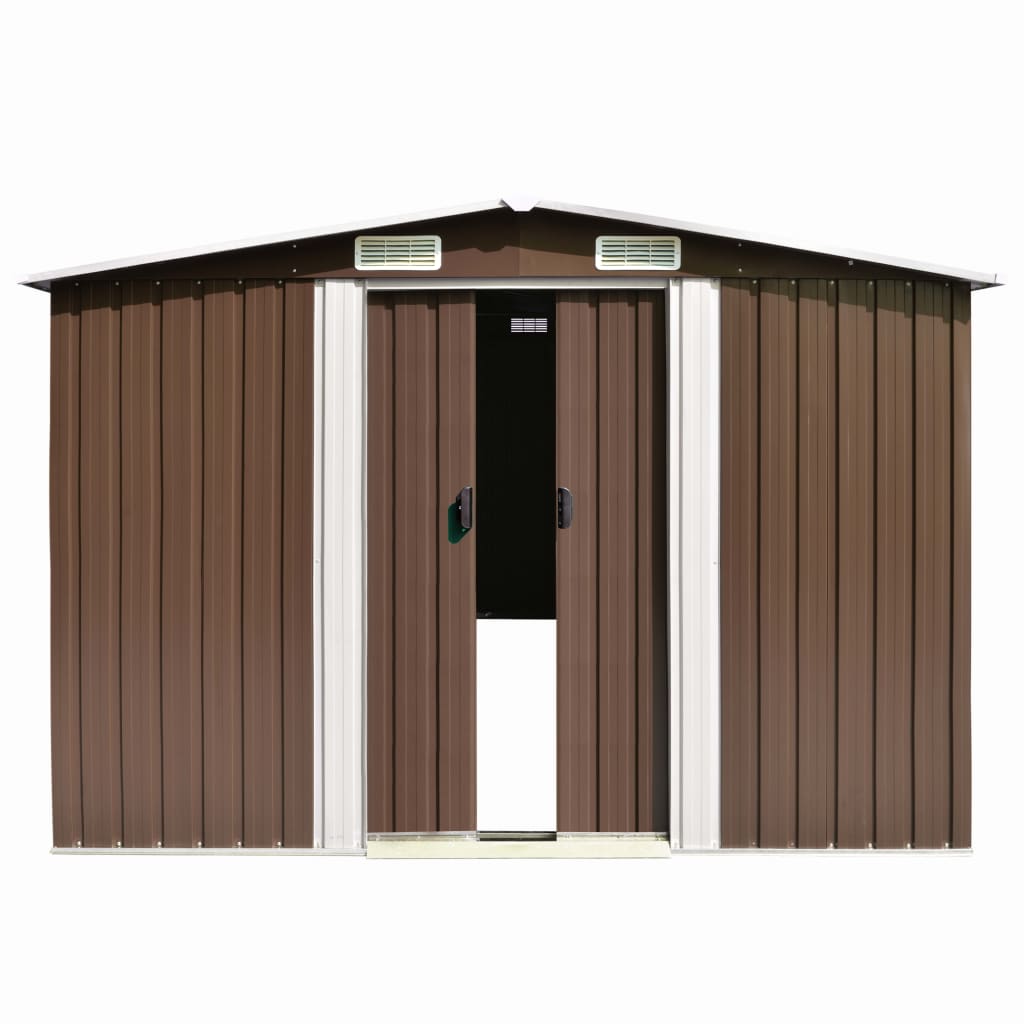 Vidaxl Garden Shed 257x489x181 cm Metallbraun