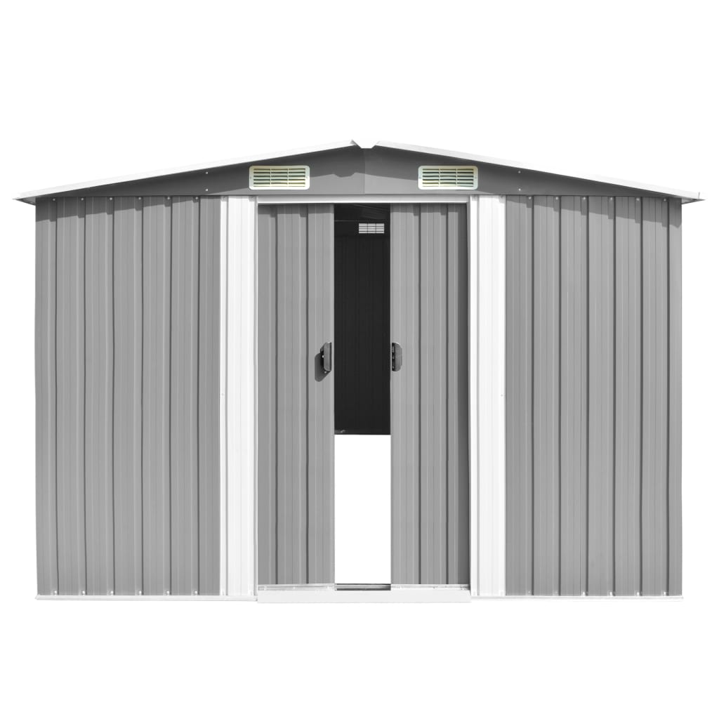 Vidaxl Garden Shed 257x580x181 cm Metallgrau