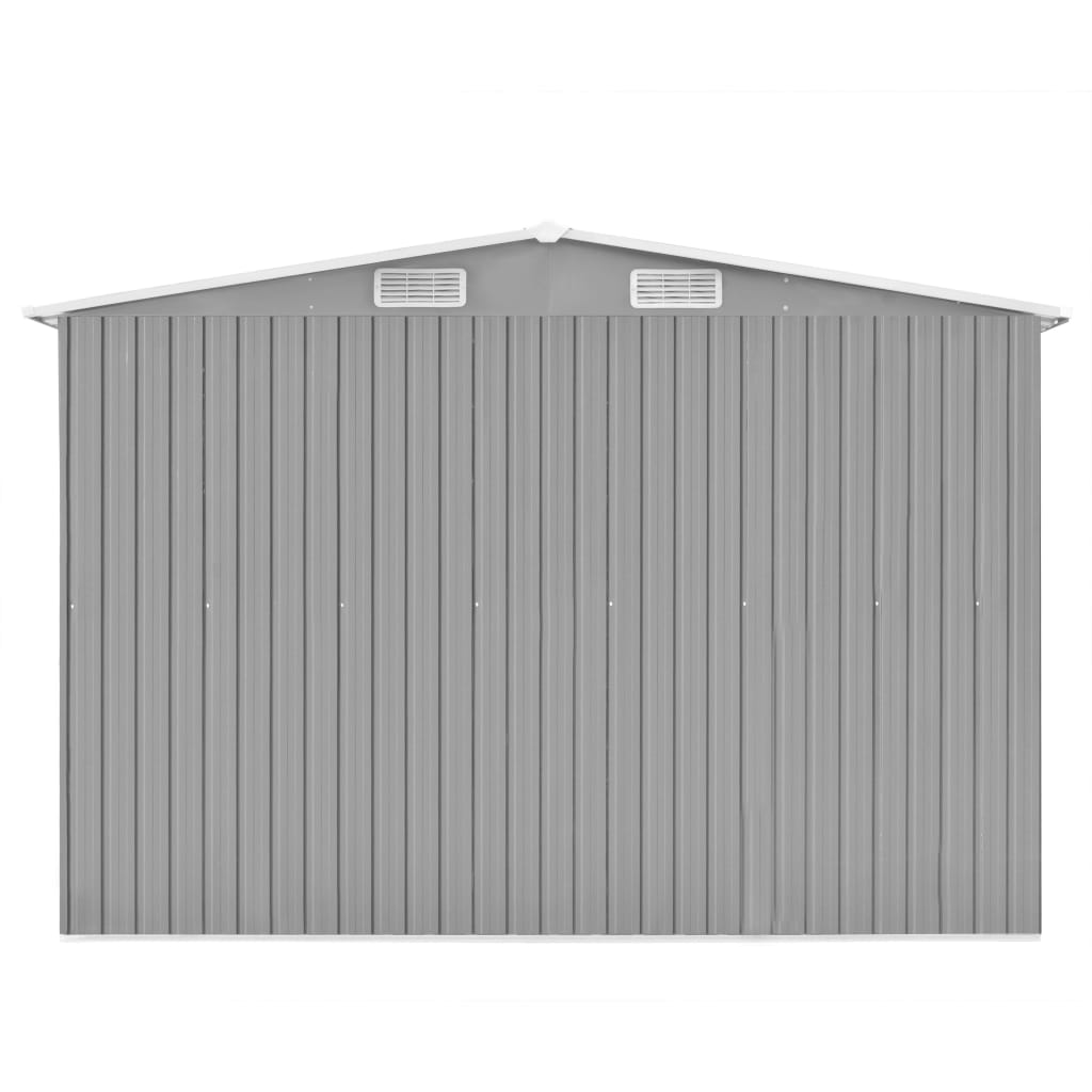Vidaxl Garden Shed 257x580x181 cm Metallgrau