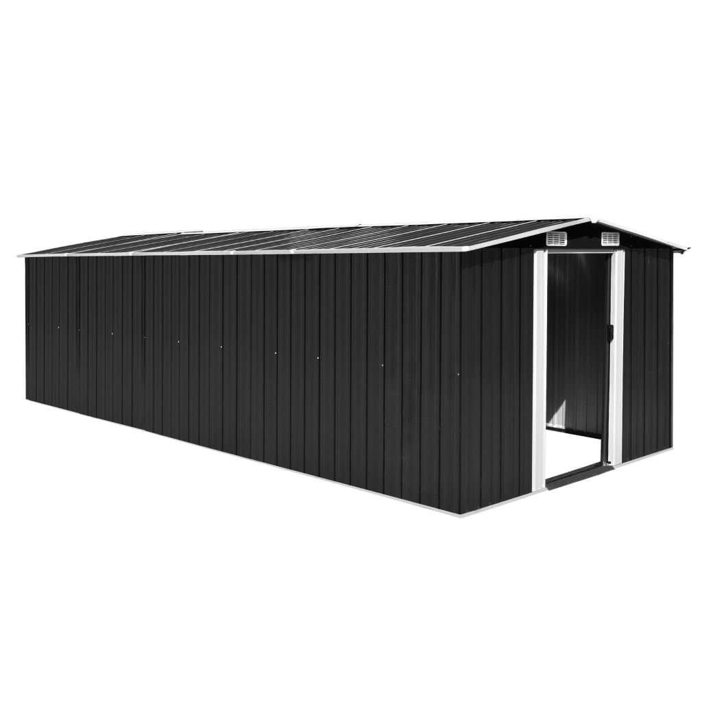 Vidaxl Garden Shed 257x580x181 cm Metall -Anthrazit -gelöscht