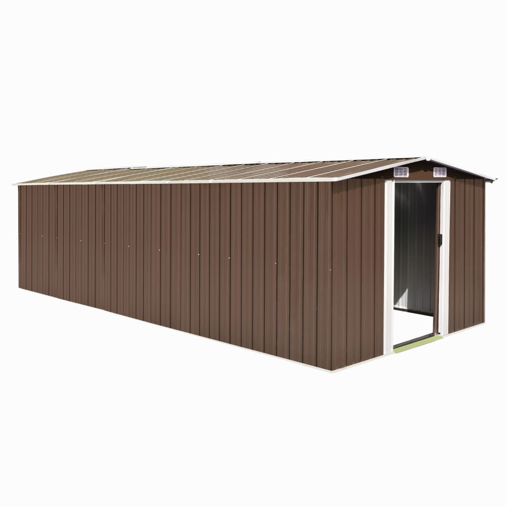 Vidaxl Garden Shed 257x580x181 cm Metallbraun