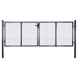 Vidaxl Gaaspoort 289x75 cm verzinkter Stahl grau - afbeelding 1