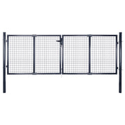 Vidaxl Gaaspoort 289x75 cm verzinkter Stahl grau - afbeelding 1