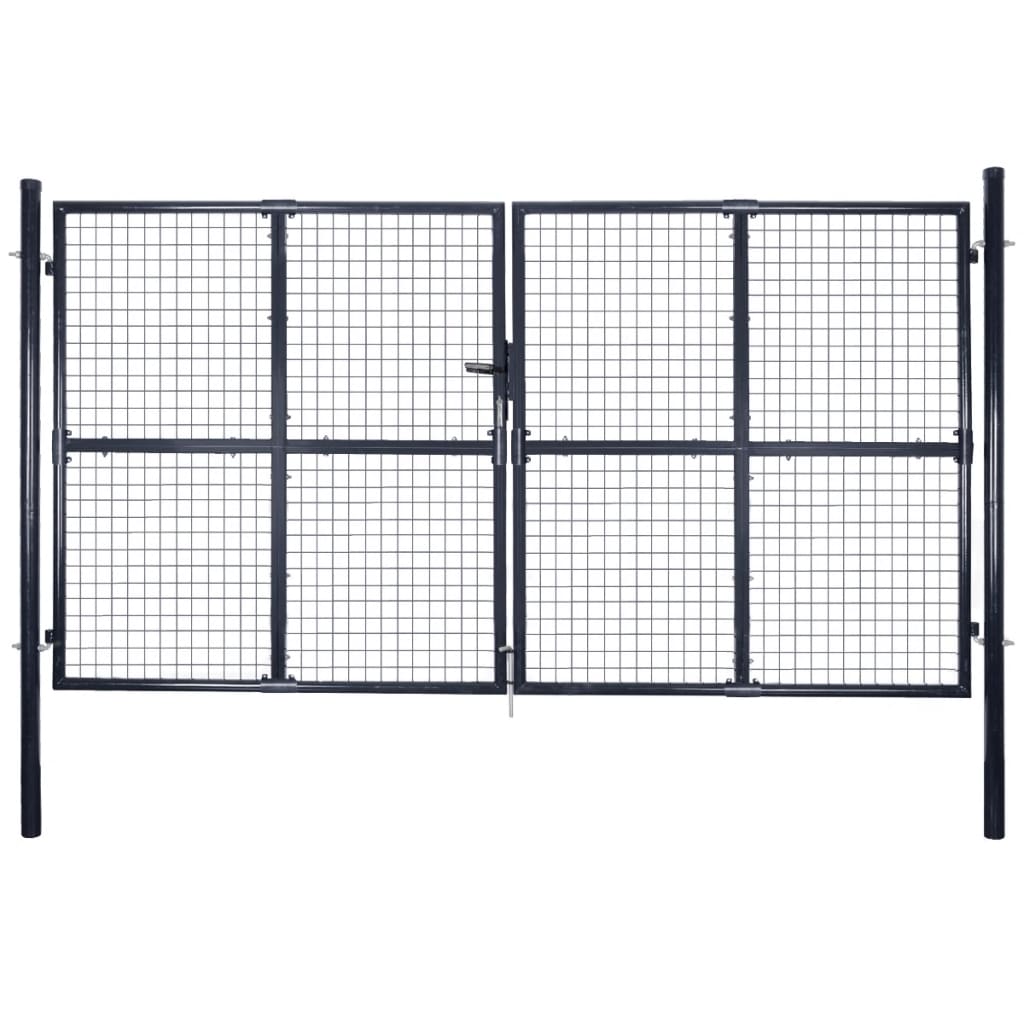Vidaxl Gaaspoort 289x150 cm verzinkter Stahl grau
