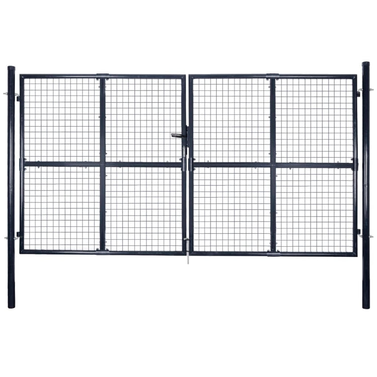Vidaxl Gaaspoort 289x150 cm verzinkter Stahl grau