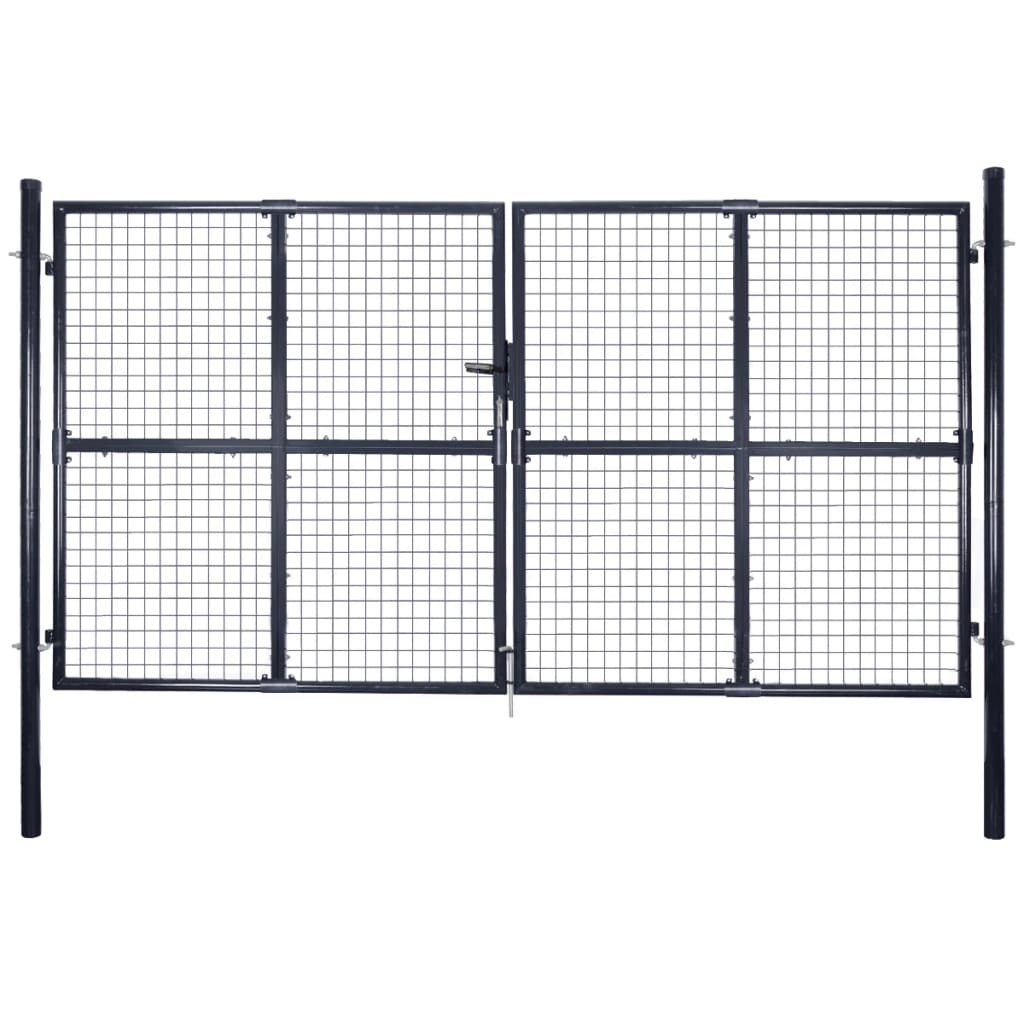 Vidaxl Gaaspoort 289x175 cm verzinkter Stahlgrau grau