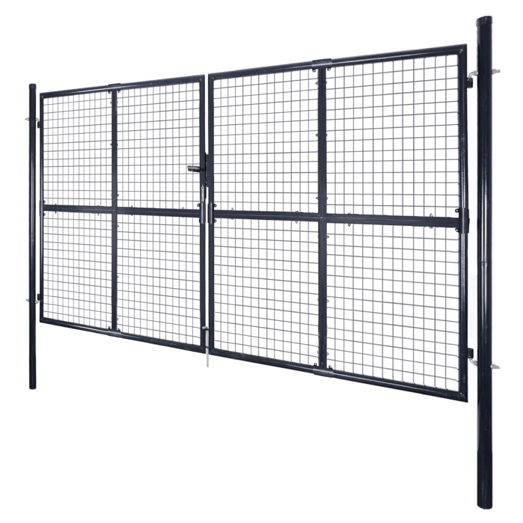 Vidaxl Gaaspoort 289x175 cm verzinkter Stahlgrau grau