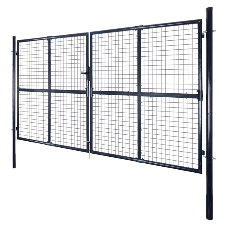 Vidaxl Gaaspoort 289x175 cm verzinkter Stahlgrau grau