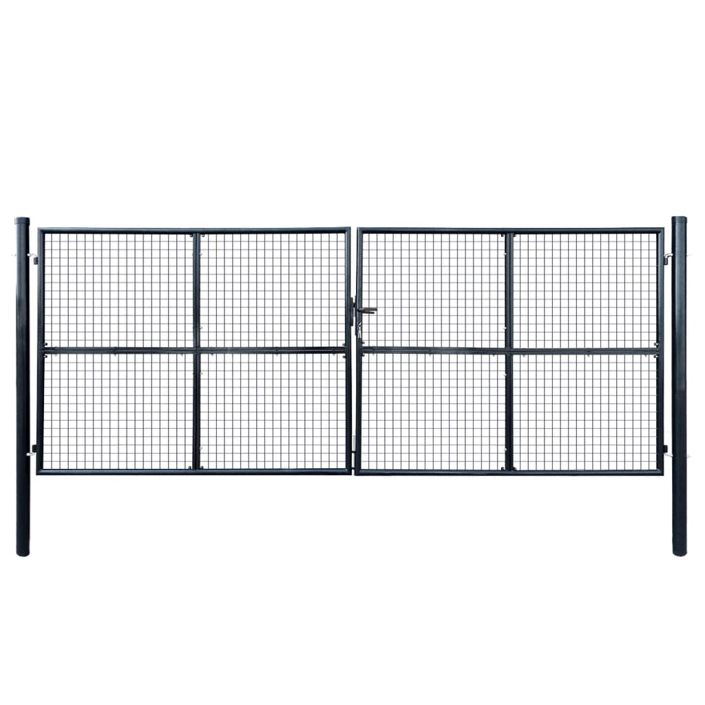 Vidaxl Gaaspoort 400x150 cm verzinkter Stahl grau