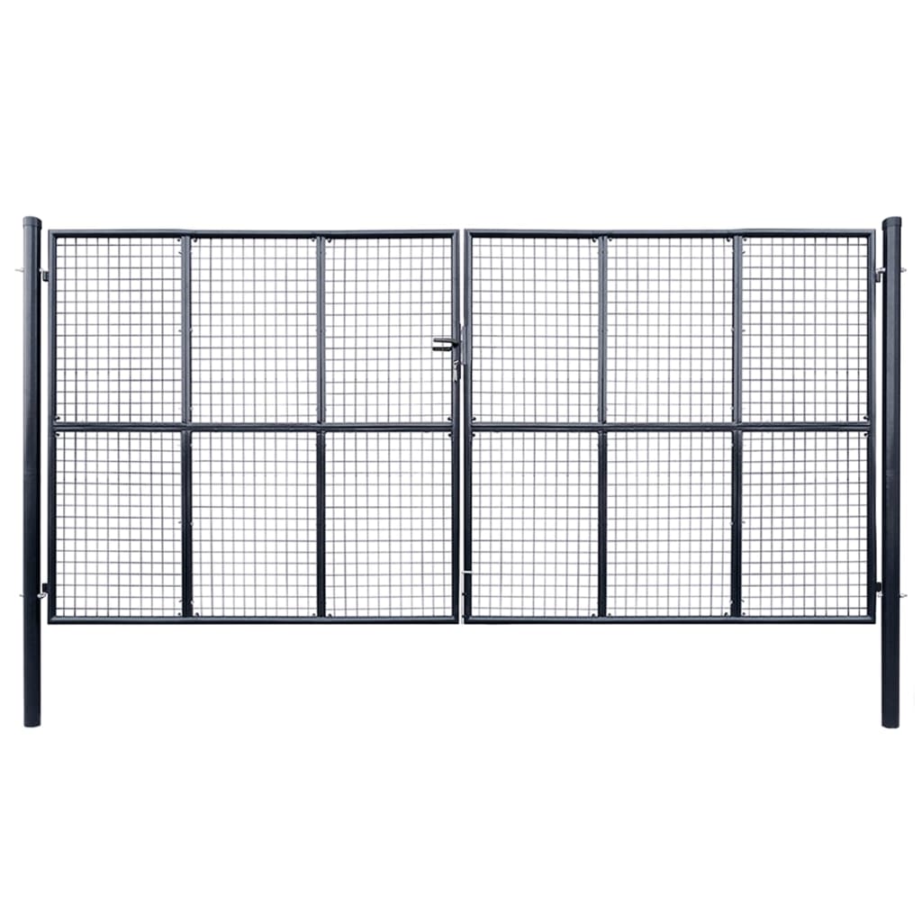 Vidaxl Gaaspoort 400x200 cm verzinkter Stahlgrau grau