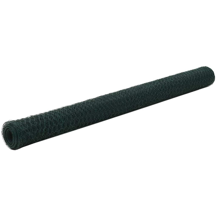 VidaXL Hühnerdraht 25x1,5 m Stahl mit PVC-Beschichtung grün