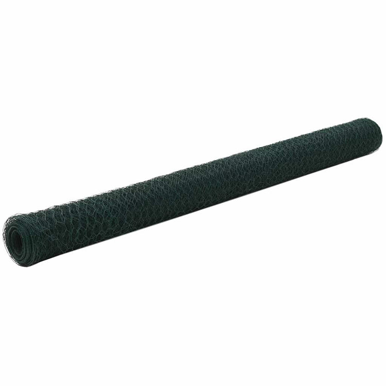VidaXL Hühnerdraht 25x1,5 m Stahl mit PVC-Beschichtung grün
