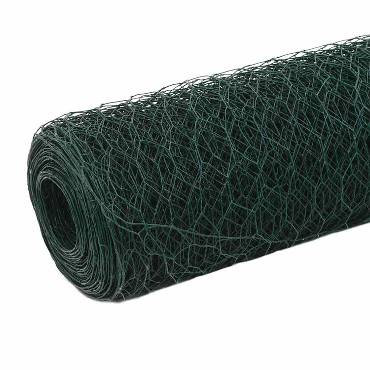 VidaXL Hühnerdraht 25x1,5 m Stahl mit PVC-Beschichtung grün
