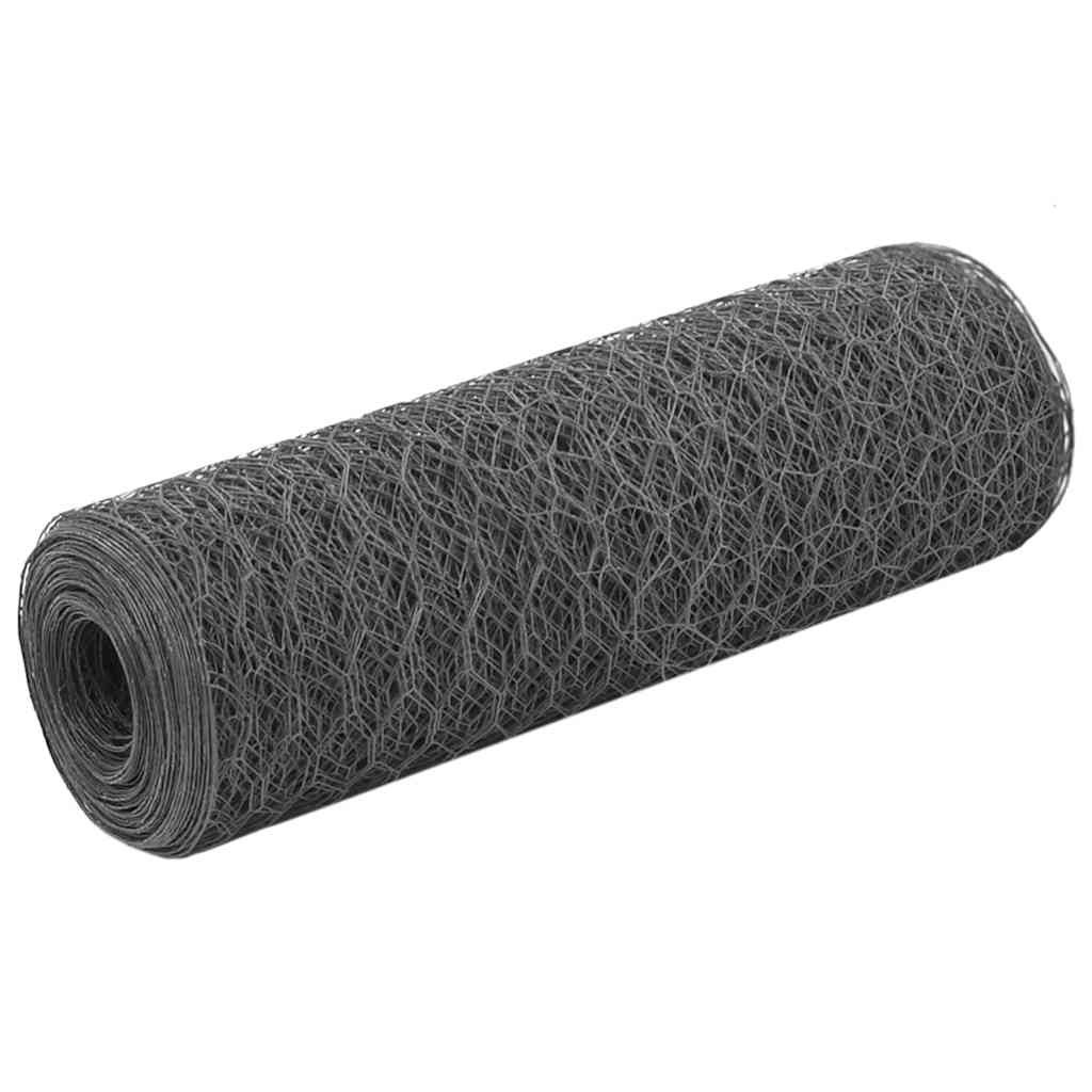 Vidaxl -Hühnerdraht 25x0,5 m Stahl mit PVC -Beschichtung grau