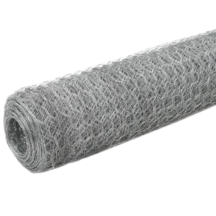 Vidaxl -Hühnerdraht 25x1,5 m verzinkter Stahl silberfarben