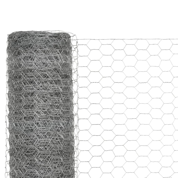 Vidaxl -Hühnerdraht 25x1,5 m verzinkter Stahl silberfarben