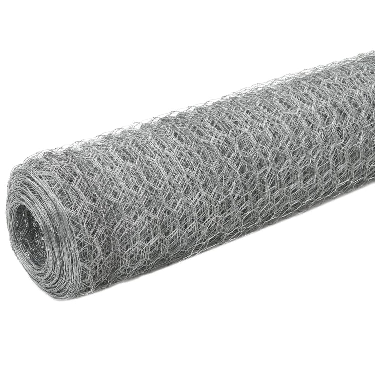 Vidaxl -Hühnerdraht 25x1,5 m verzinkter Stahl silberfarben