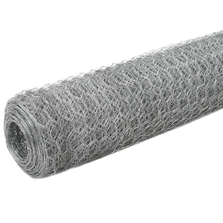Vidaxl -Hühnerdraht 25x1,2 m verzinkter Stahl silberfarben