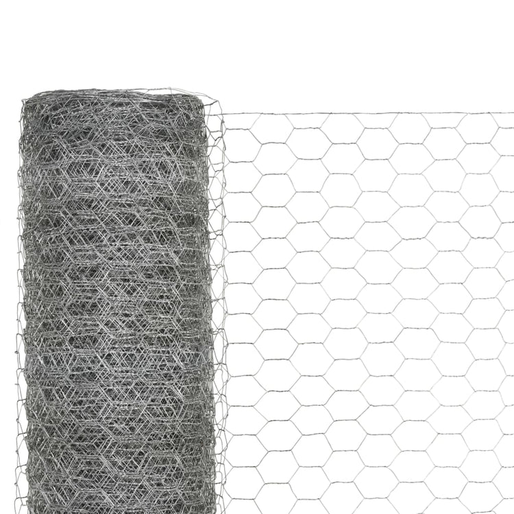 Vidaxl -Hühnerdraht 25x1,2 m verzinkter Stahl silberfarben