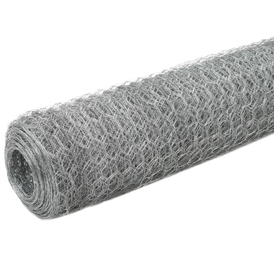 Vidaxl -Hühnerdraht 25x1,5 m verzinkter Stahl silberfarben