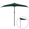 Vidaxl Balkon Parasol halb mit Aluminiumpol 270x144 cm Grün