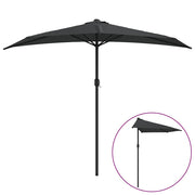 Vidaxl Balkon Parasol halbe mit Aluminiumpol 270x144 cm Anthrazit - afbeelding 2