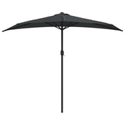 Vidaxl Balkon Parasol halbe mit Aluminiumpol 270x144 cm Anthrazit - afbeelding 3
