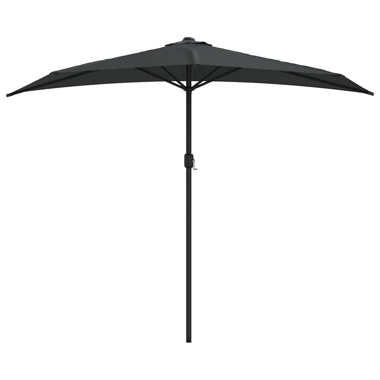 Vidaxl Balkon Parasol halbe mit Aluminiumpol 270x144 cm Anthrazit