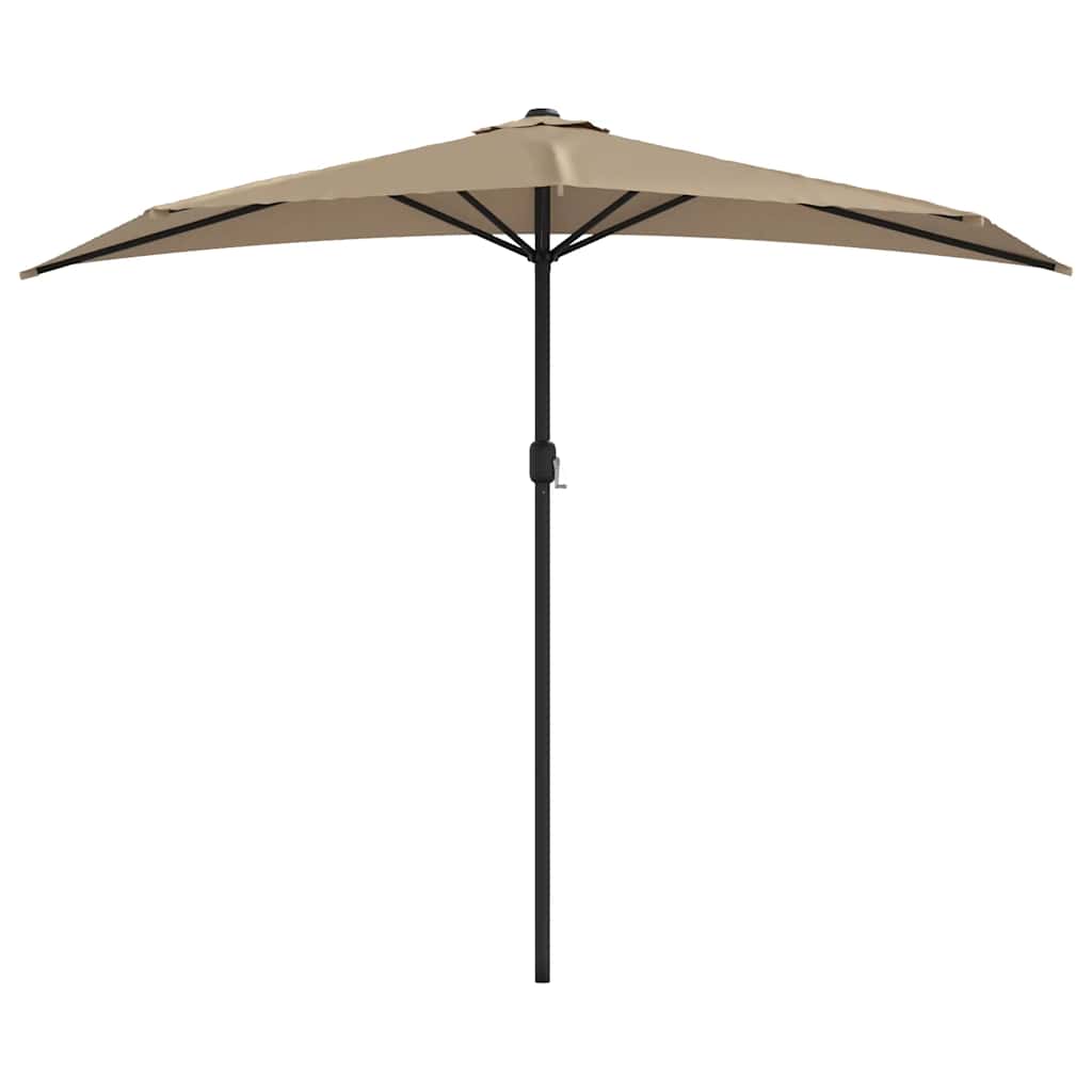 Vidaxl Balkon Parasol halb mit Aluminiumpol 270x144 cm Taupe