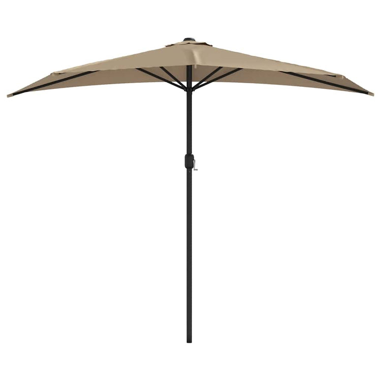Vidaxl Balkon Parasol halb mit Aluminiumpol 270x144 cm Taupe